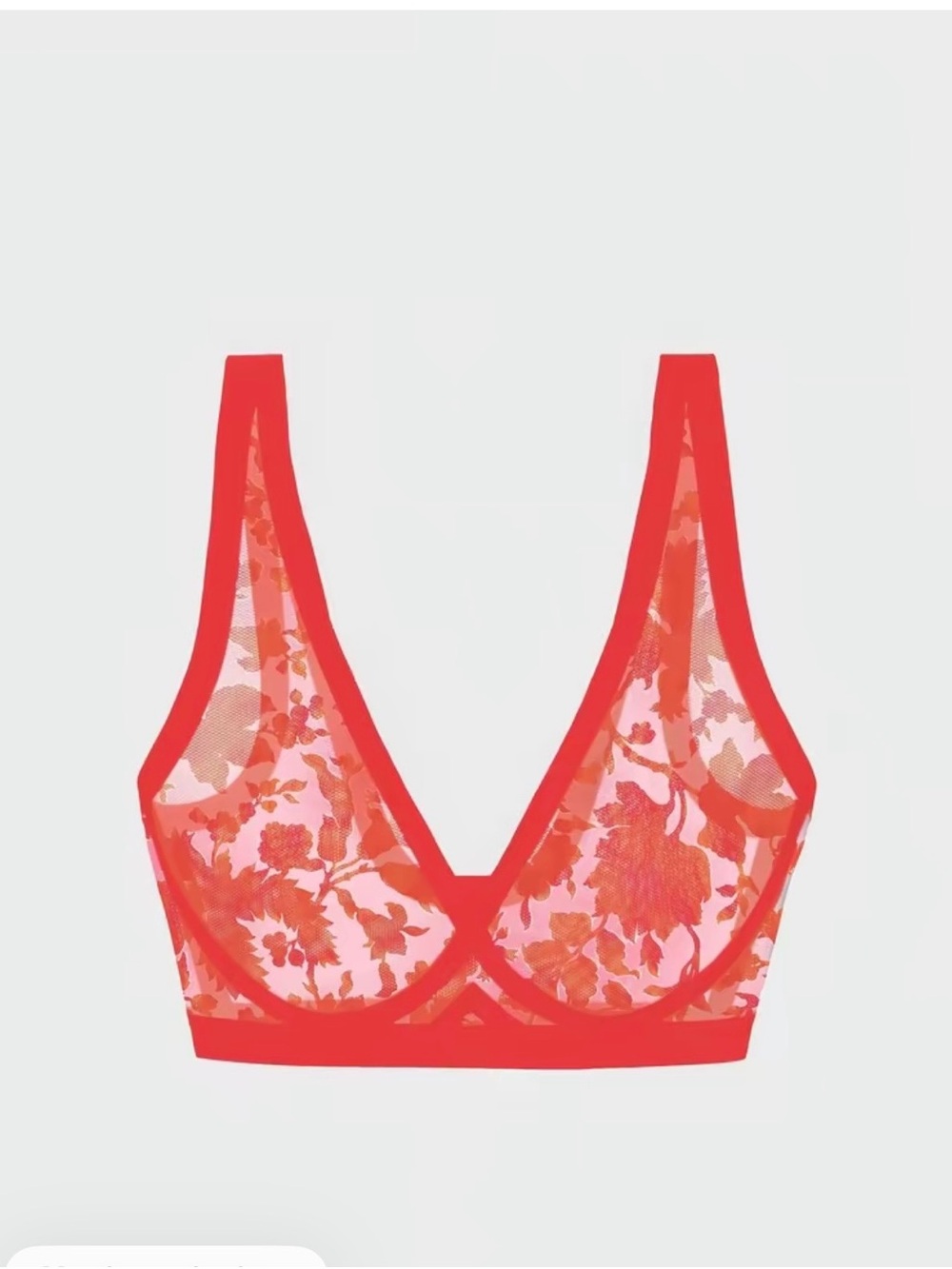 Sheer Floral Wireless Bra in Thorny Rose - Picture 5 of 10